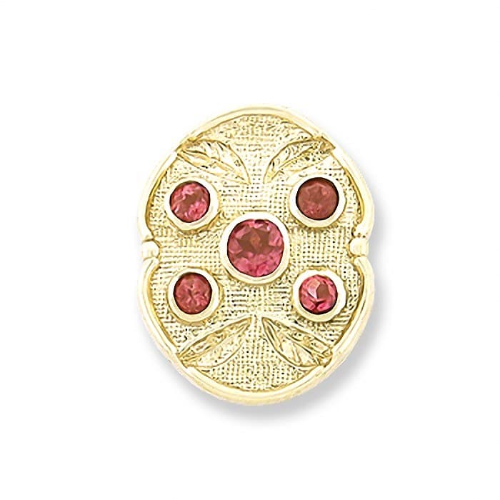 SL239 14kt Yellow Gold Pink Tourmaline and Pink Tourmaline top