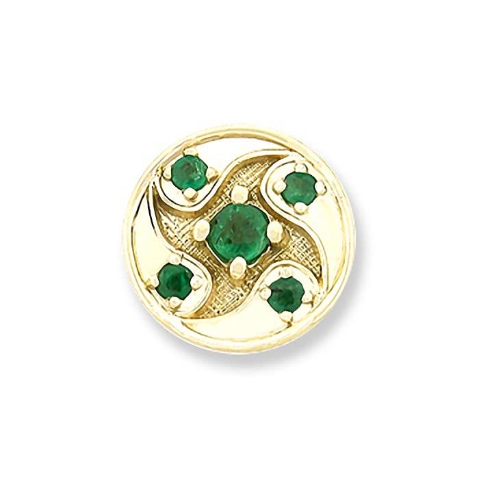 SL255 14kt Yellow Gold Emerald and Emerald top