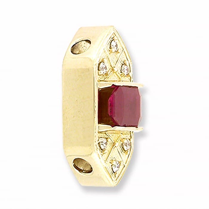 SL271 14kt Yellow Gold Ruby and Diamond angle