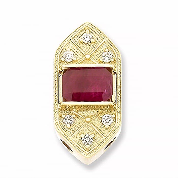 SL271 14kt Yellow Gold Ruby and Diamond top
