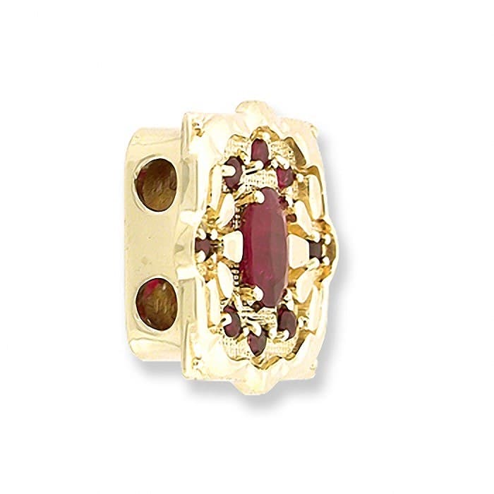 SL277 14kt Yellow Gold Ruby and Ruby angle