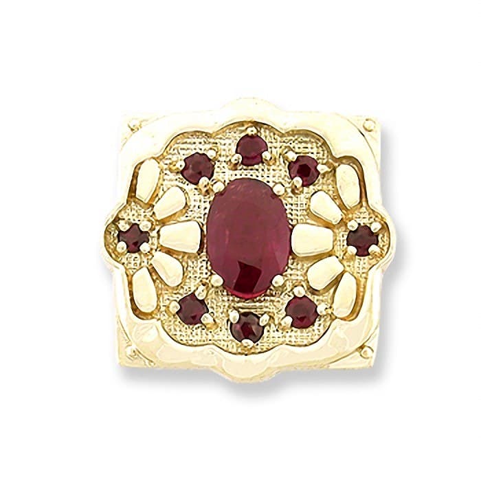 SL277 14kt Yellow Gold Ruby and Ruby top