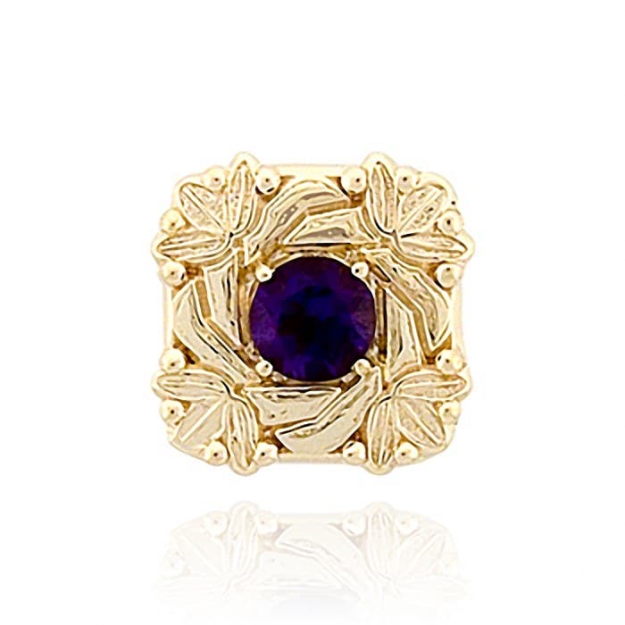 SL348 14kt Yellow Gold Amethyst top