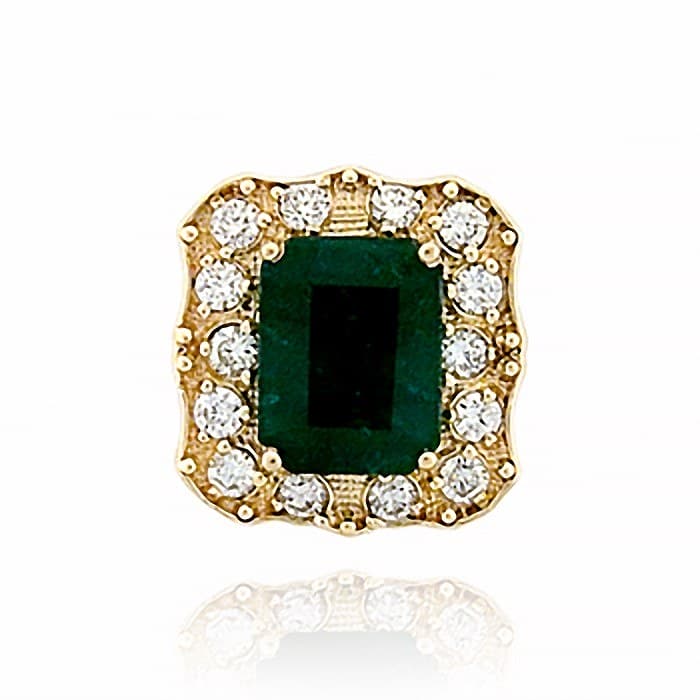 SL352 14kt Yellow Gold Emerald and Diamond top