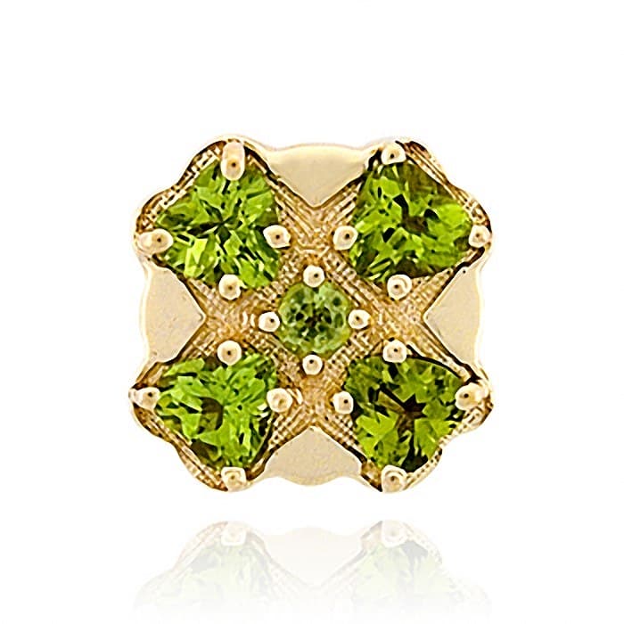 SL355 14kt Yellow Gold Peridot and Peridot top