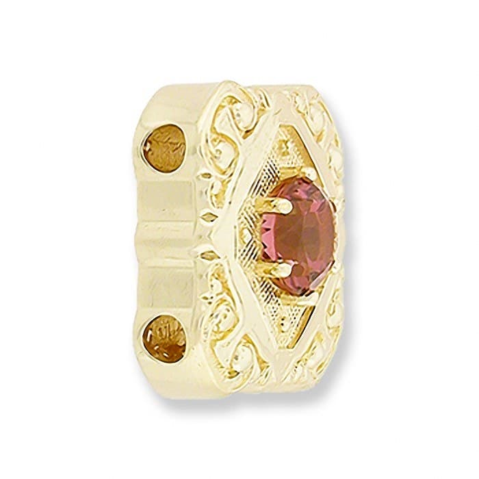 SL372 14kt Yellow Gold Pink Tourmaline angle