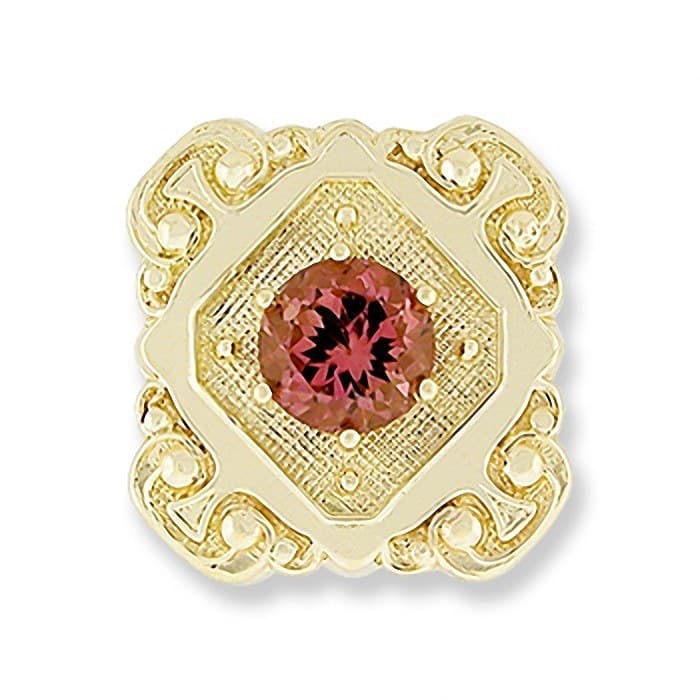 SL372 14kt Yellow Gold Pink Tourmaline top