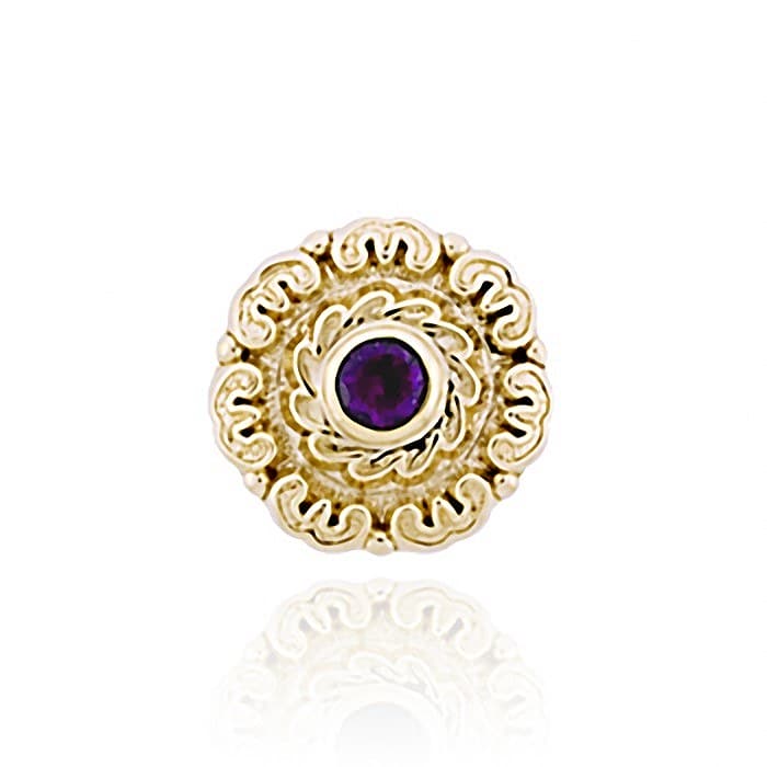 SL444 14kt Yellow Gold Amethyst top