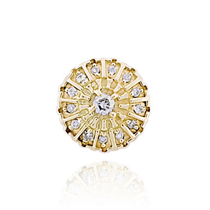 SL450 14kt Yellow Gold Diamond and Diamond top