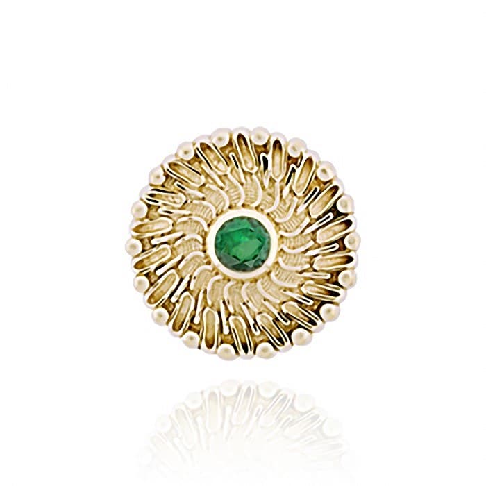 SL451 14kt Yellow Gold Emerald top