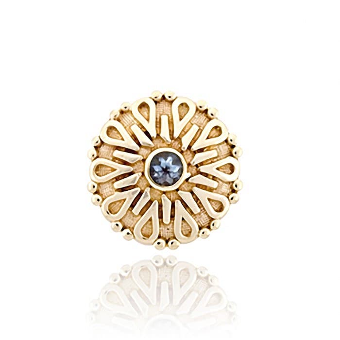 SL457 14kt Yellow Gold Aquamarine top