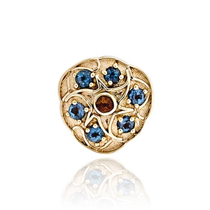 SL462 14kt Yellow Gold Citrine and Swiss Blue Topaz top