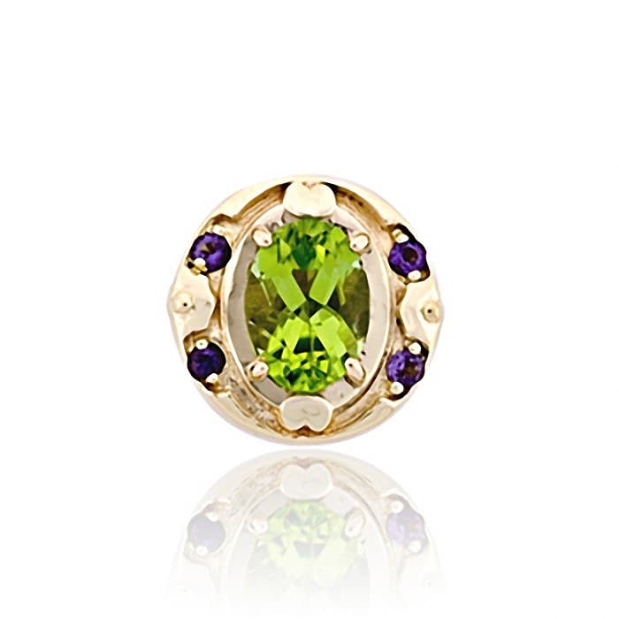 SL463 14kt Yellow Gold Peridot and Amethyst top