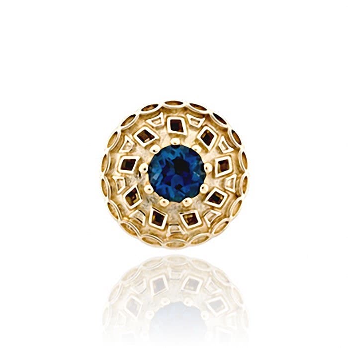 SL464 14kt Yellow Gold London Blue Topaz top