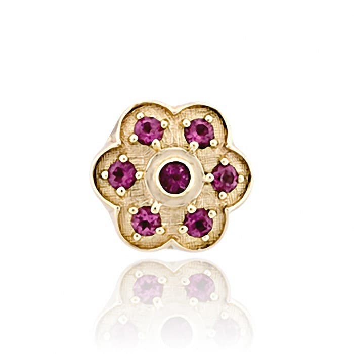 SL466 14kt Yellow Gold Pink Tourmaline and Pink Tourmaline top