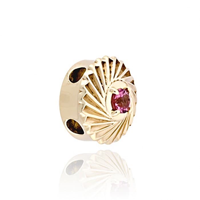 SL467 14kt Yellow Gold Pink Tourmaline angle