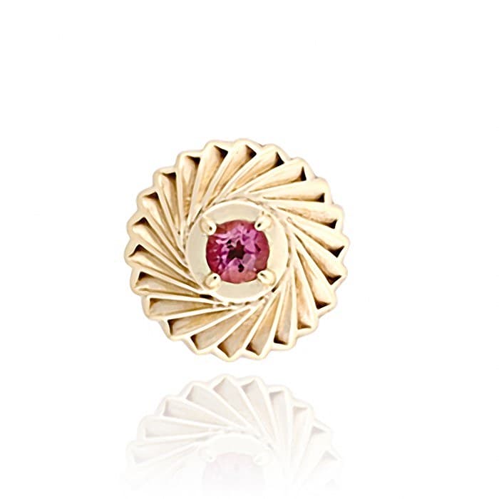 SL467 14kt Yellow Gold Pink Tourmaline top