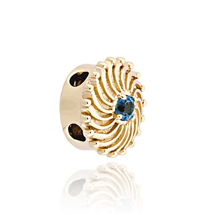 SL475 14kt Yellow Gold Swiss Blue Topaz angle