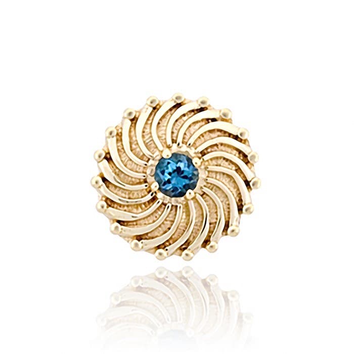 SL475 14kt Yellow Gold Swiss Blue Topaz top