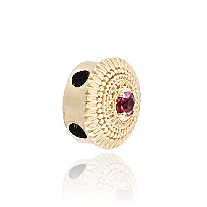 SL477 14kt Yellow Gold Pink Tourmaline angle