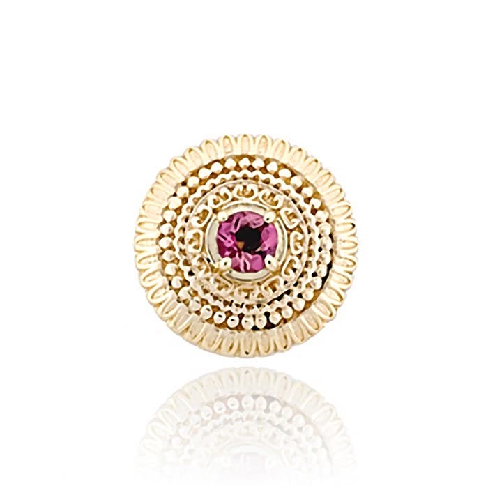 SL477 14kt Yellow Gold Pink Tourmaline top