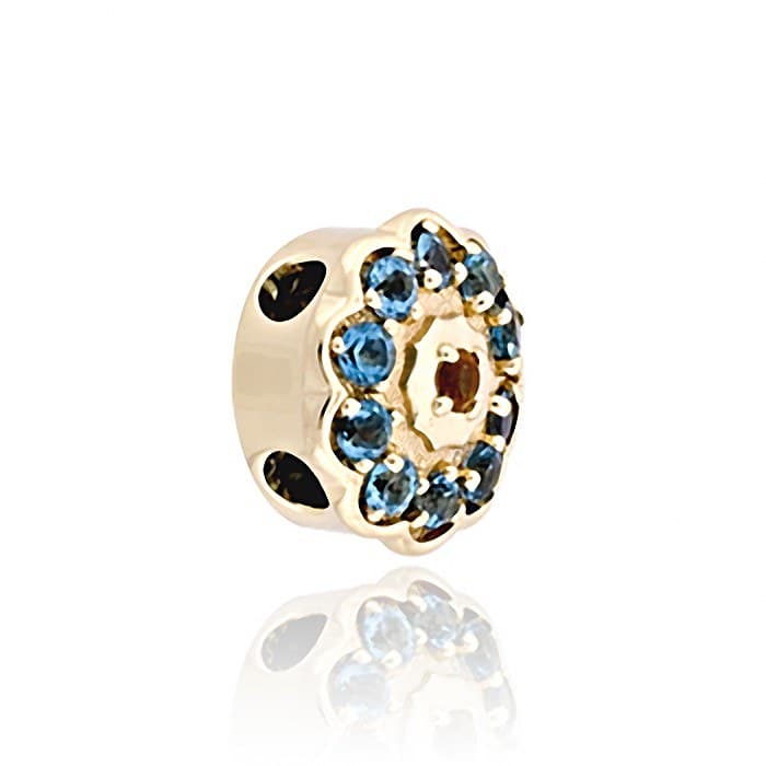 SL478 14kt Yellow Gold Citrine and Swiss Blue Topaz angle