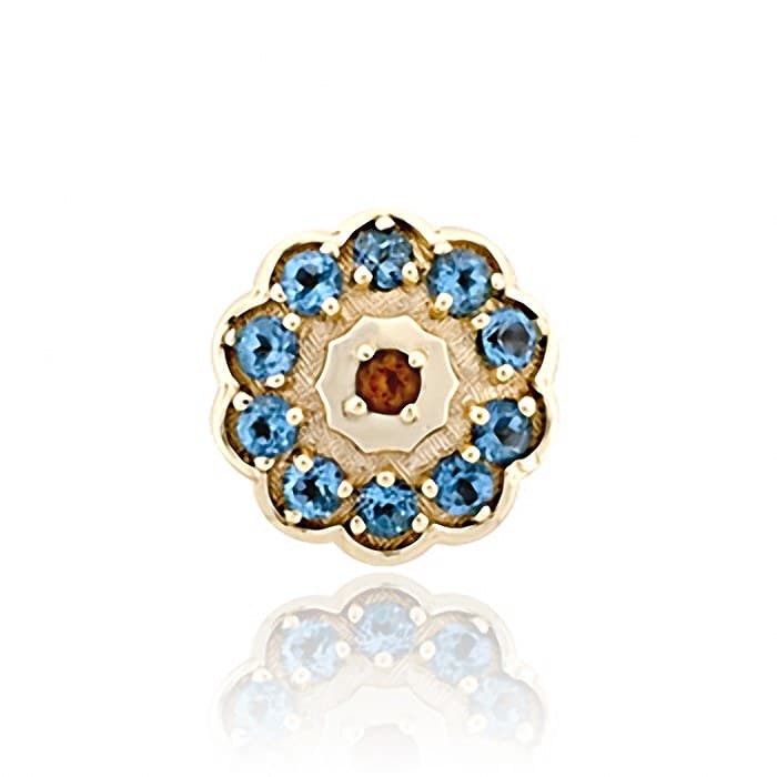 SL478 14kt Yellow Gold Citrine and Swiss Blue Topaz top