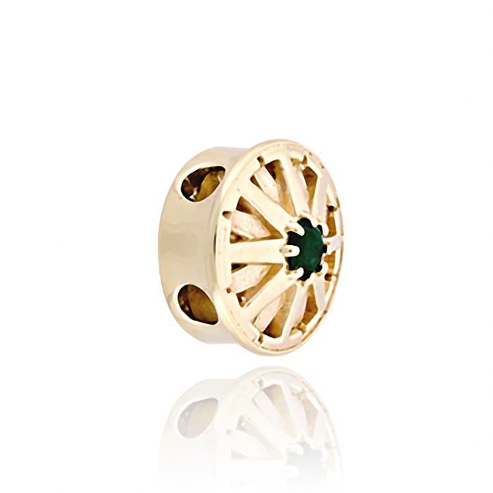 SL480 14kt Yellow Gold Emerald angle