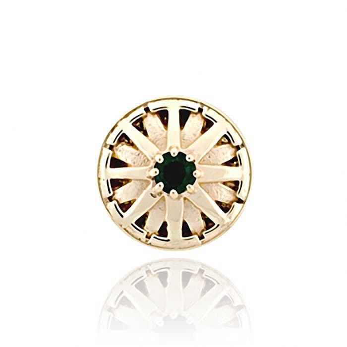 SL480 14kt Yellow Gold Emerald top