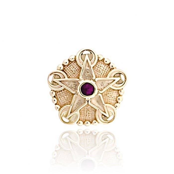 SL486 14kt Yellow Gold Ruby top