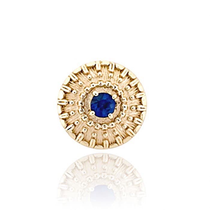 SL527 14kt Yellow Gold Blue Sapphire top