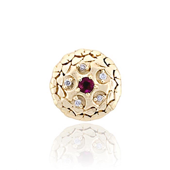 SL531 14kt Yellow Gold Rhodolite and Diamond top