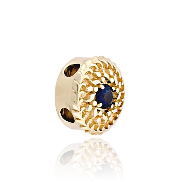 SL533 14kt Yellow Gold Blue Sapphire angle