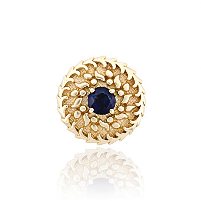 SL533 14kt Yellow Gold Blue Sapphire top