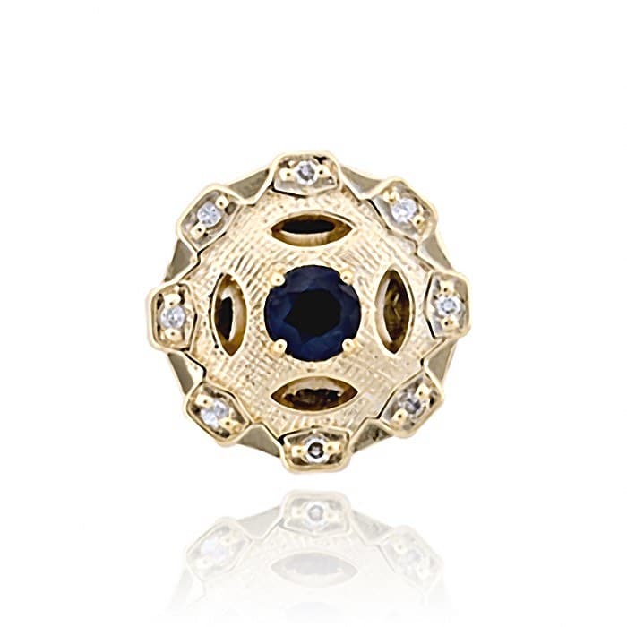 SL540 14kt Yellow Gold Blue Sapphire and Diamond top