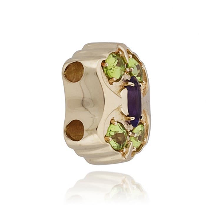 SL552 14kt Yellow Gold Amethyst and Peridot angle