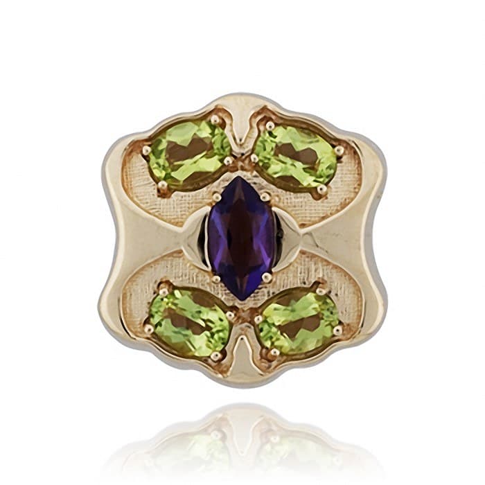 SL552 14kt Yellow Gold Amethyst and Peridot top