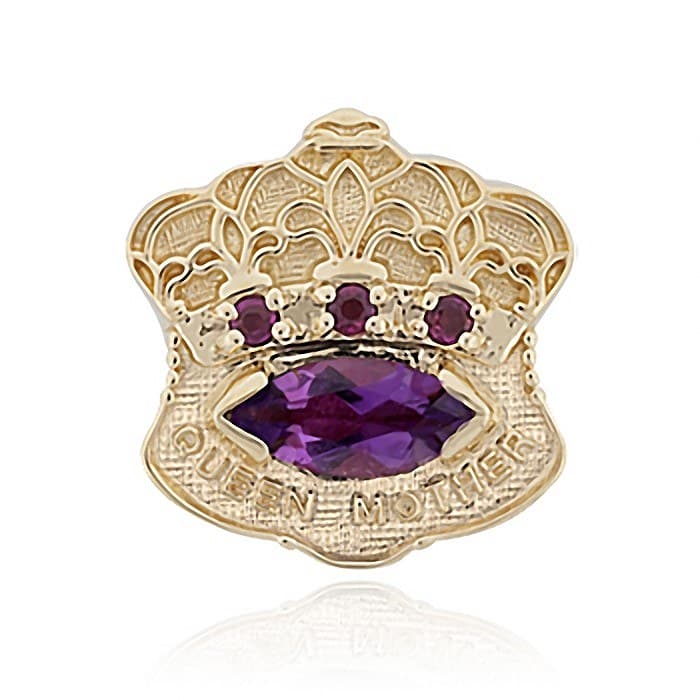 SL554 14kt Yellow Gold Amethyst and Ruby top