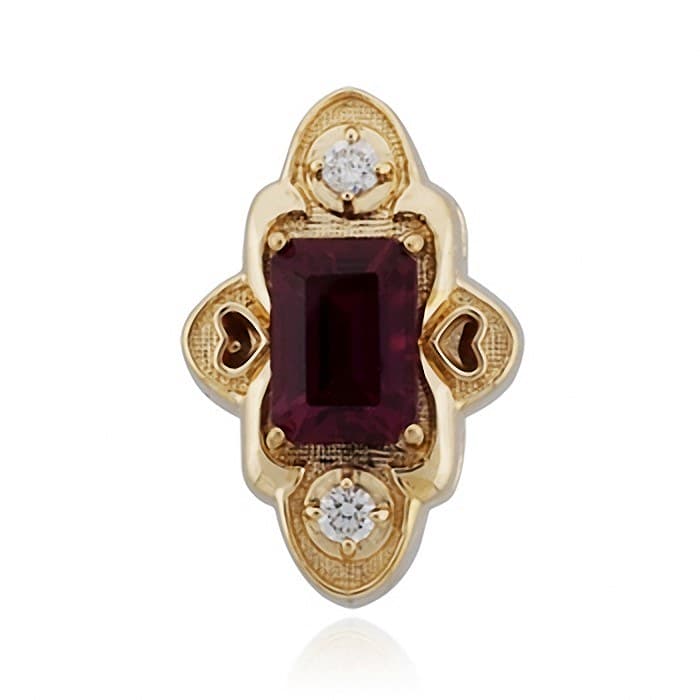 SL627 14kt Yellow Gold Ruby and Diamond top
