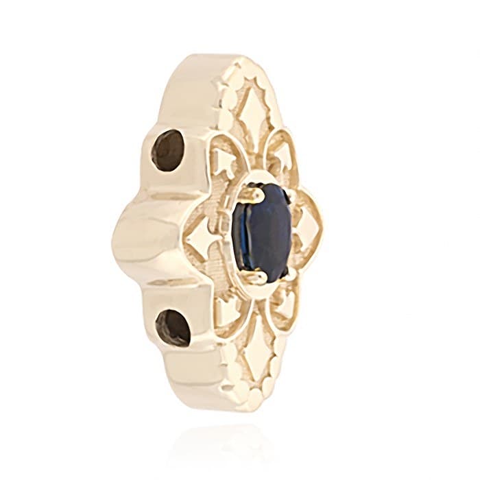 SL628 14kt Yellow Gold Blue Sapphire angle