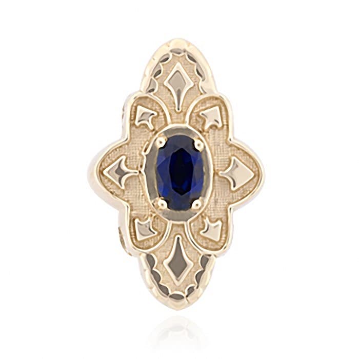 SL628 14kt Yellow Gold Blue Sapphire top