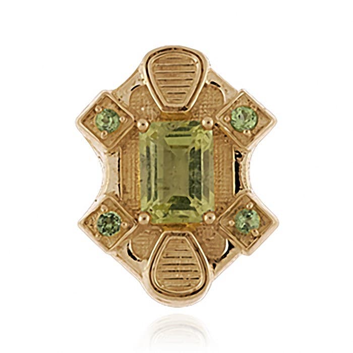 SL642 14kt Yellow Gold Peridot and Peridot top