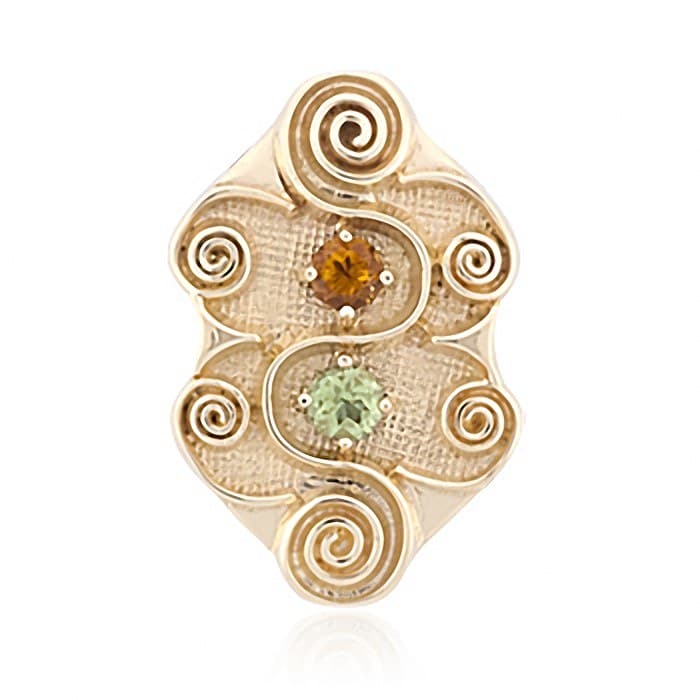 SL643 14kt Yellow Gold Citrine and Peridot top