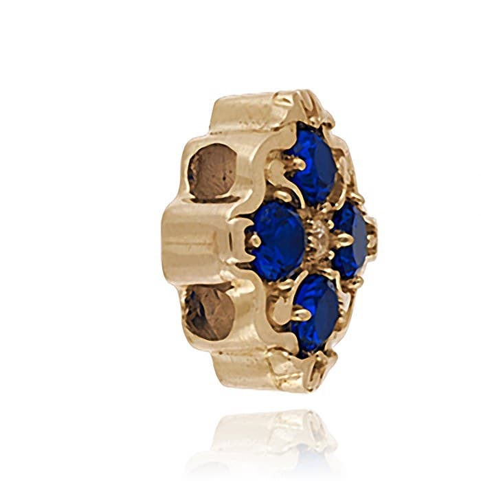 SL651 14kt Yellow Gold Diamond and Tanzanite angle