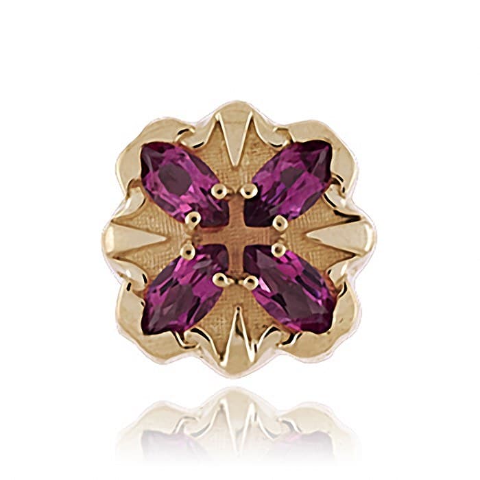 SL655 14kt Yellow Gold Rhodolite top