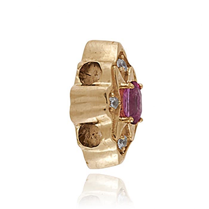 SL660 14kt Yellow Gold Pink Tourmaline and Diamond angle