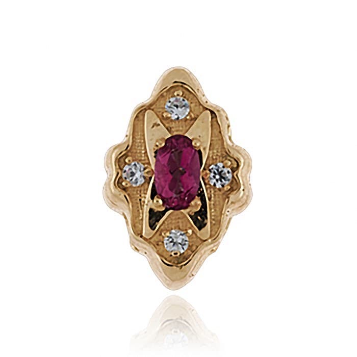 SL660 14kt Yellow Gold Pink Tourmaline and Diamond top