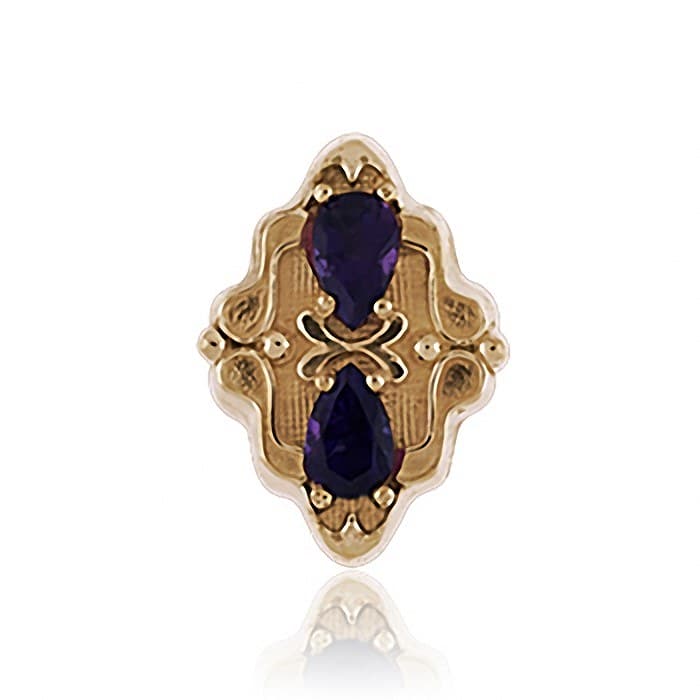 SL663 14kt Yellow Gold Amethyst top