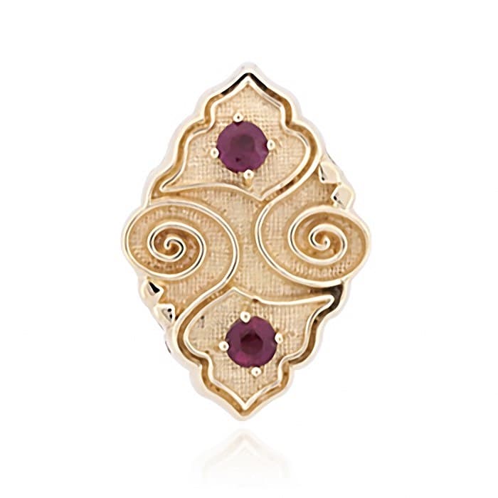 SL670 14kt Yellow Gold Ruby top