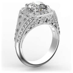 R0146 14kt White Gold Diamond and Diamond and Diamond and Diamond and Diamond and Diamond side angle